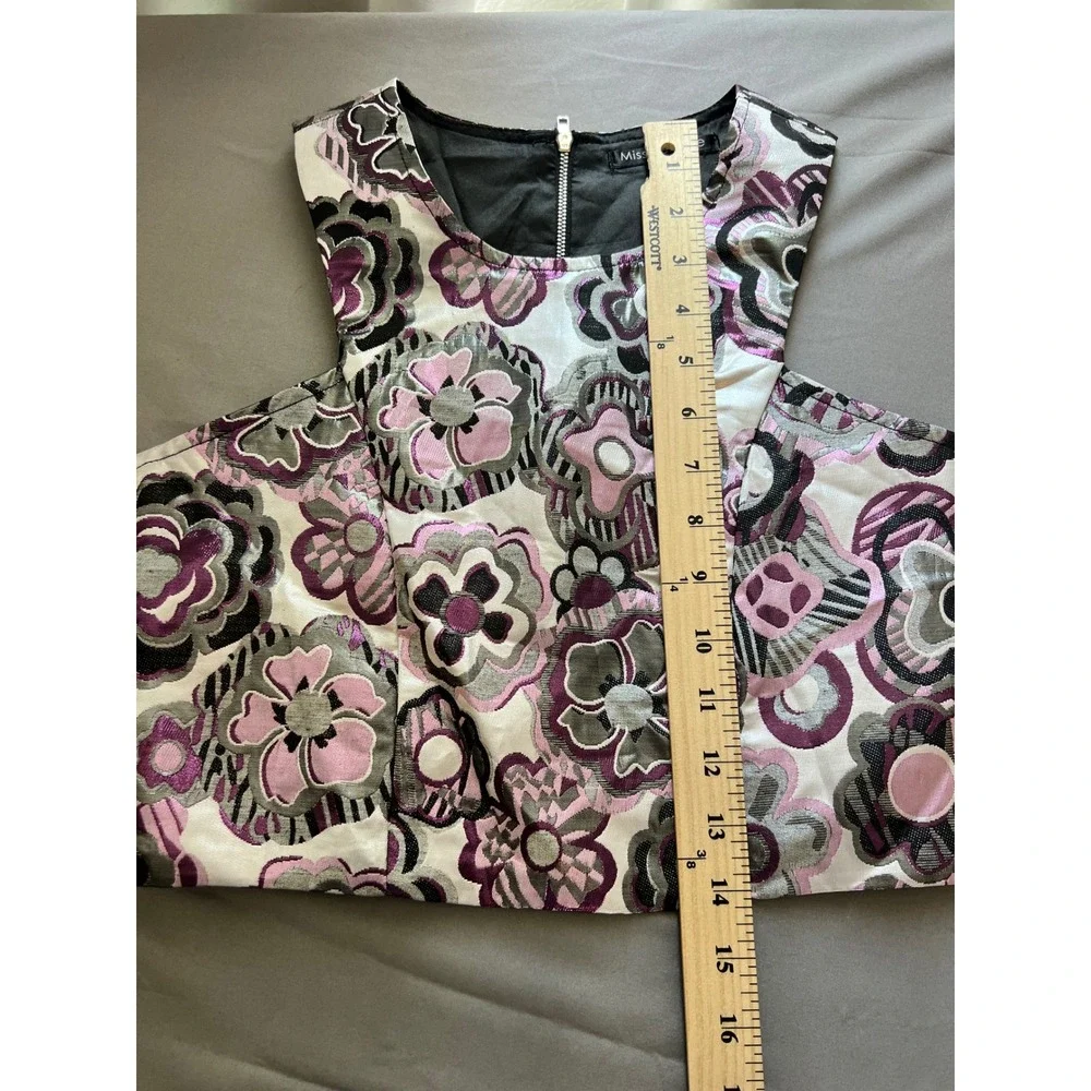 Miss Behave Tween XL Purple Floral Brocade Crop Top and Skirt Set
